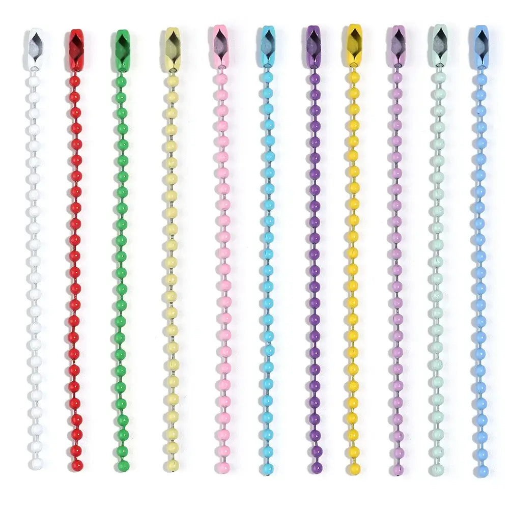 100Pcs Lot 10Cm Iron Colorful Ball Bead Chain for DIY Jewelry Making