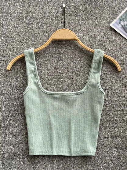 Women Backless Y2K Slim Fit Crop Tank Top Sleeveless
