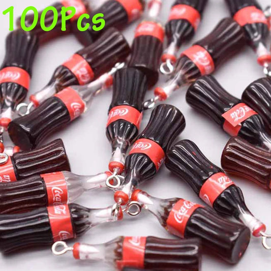 Charming 3D Drink Bottle Resin Pendants for DIY Jewelry and Keychains