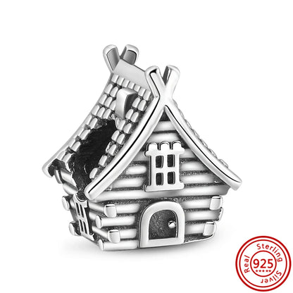 Silver Animal Hearts Infinity Crown Bead Charms Bracelet for Women 925 Sterling Silver Jewelry N709