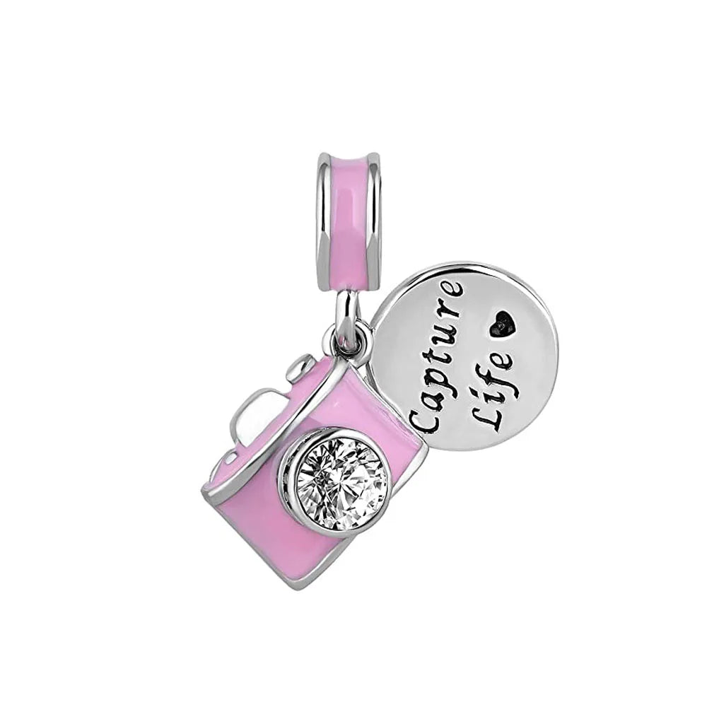 925 Silver Travel Globe Airplane Charm For Bracelet
