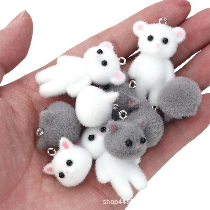 Charming Resin Cat Pendant Set for DIY Jewelry Creations