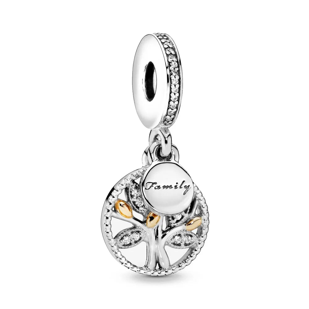 925 Sterling Silver Loving Grandma Family Tree Charm