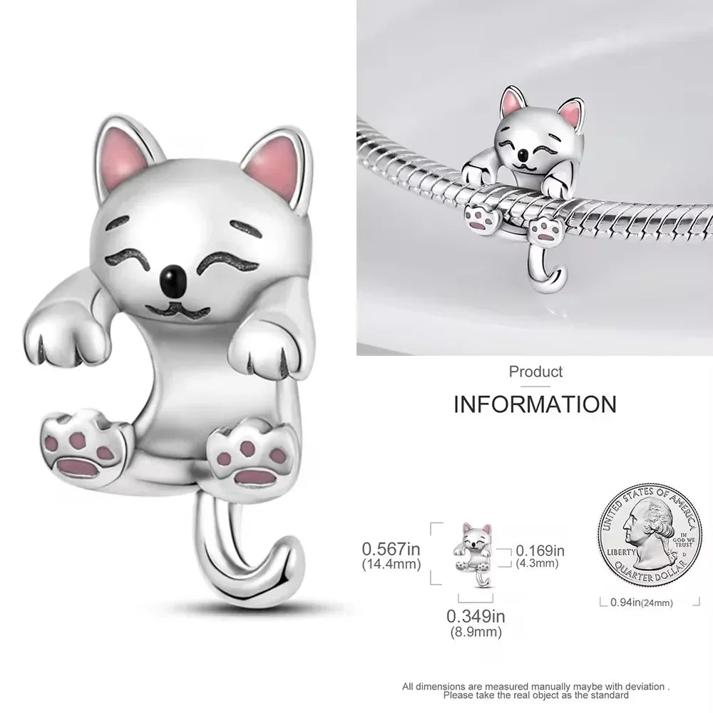 925 Sterling Silver Purple Star Animal Heart Flower Charms Beads for DIY Necklace and Bracelet Jewelry Gift