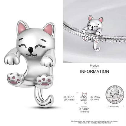 925 Sterling Silver Purple Star Animal Heart Flower Charms Beads for DIY Necklace and Bracelet Jewelry Gift