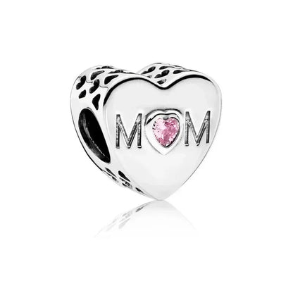 925 Sterling Silver Blue Moon Butterfly Heart Zircon Beads Charms for DIY Necklace and Bracelet Jewelry Gifts for Women