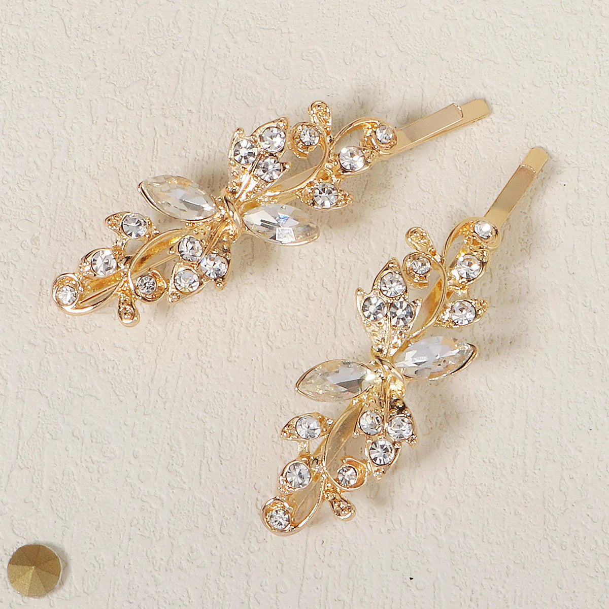 Elegant Bridal Rhinestone Hairpins For Women With Cubic Zirconia Gems