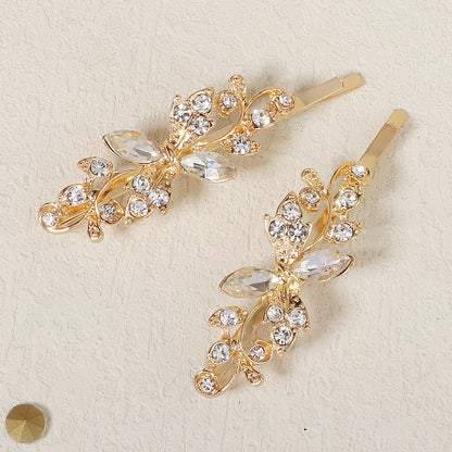 Elegant Bridal Rhinestone Hairpins For Women With Cubic Zirconia Gems