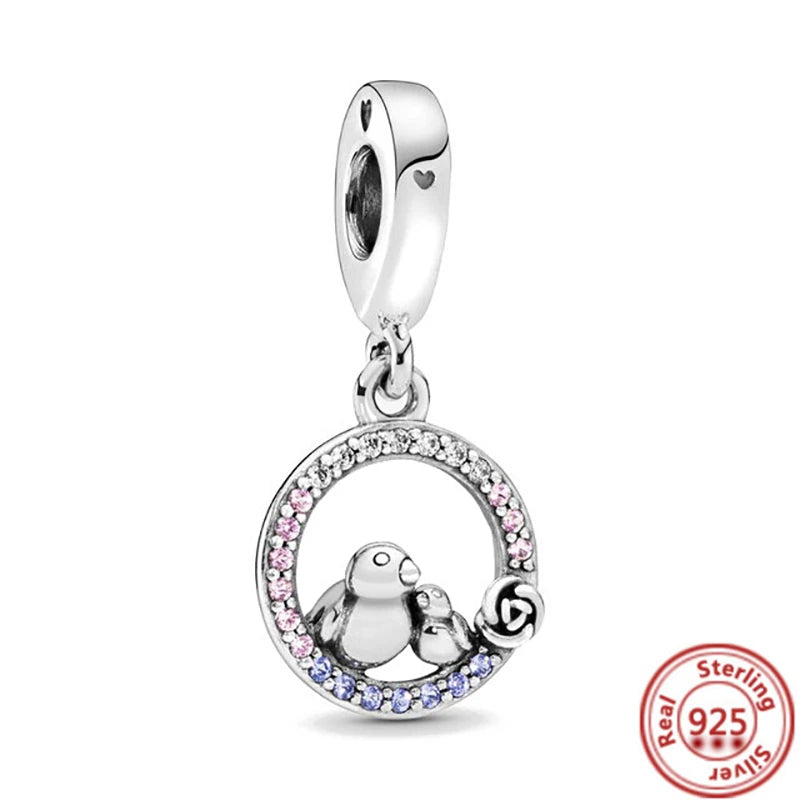 Sterling Silver Animal Charm Beads for Bracelets Featuring Unicorns, Squirrels, Elephants, Owls, Cats, Dogs, Lions, Bears and Rabbits Y612