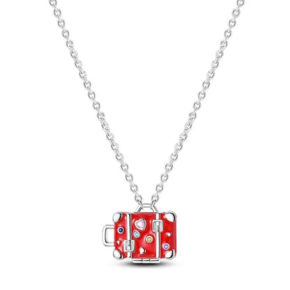Original 925 Sterling Silver Heart Skull Necklace Ring and Cross Bracelet Set with Zircon Accents for Halloween and Valentine Gifts