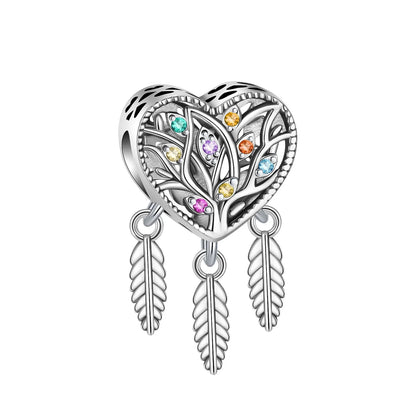 925 Sterling Silver Colorful Dreamcatcher and Hot Air Balloon Charms for DIY Necklace and Bracelet Jewelry