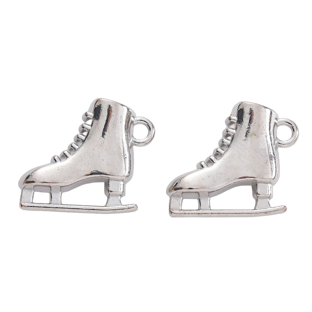 Vintage Zinc Alloy Shoe Charms Set for DIY Jewelry Making - 8 Pieces