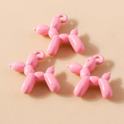 Vibrant 3D Balloon Dog Charms Set for Creative Jewelry Design