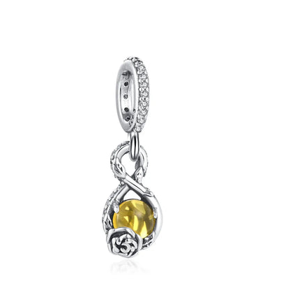 European 925 Sterling Silver Daisy Flower Fish Flag Pendant Bead Charm for Women's Bracelet and Necklace Jewelry