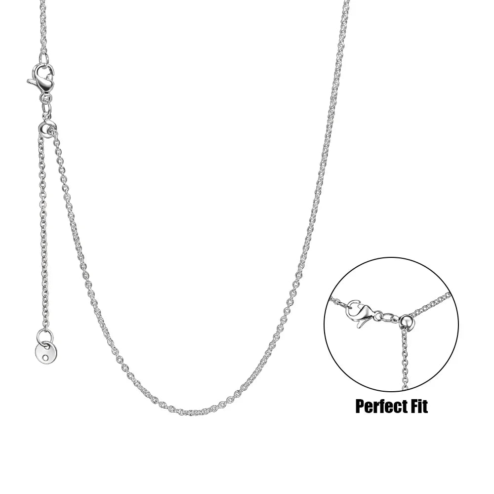 925 Sterling Silver Gold Rose Gold Simple Premium Bare Chain Necklace for Women Elegant DIY Jewelry Gift