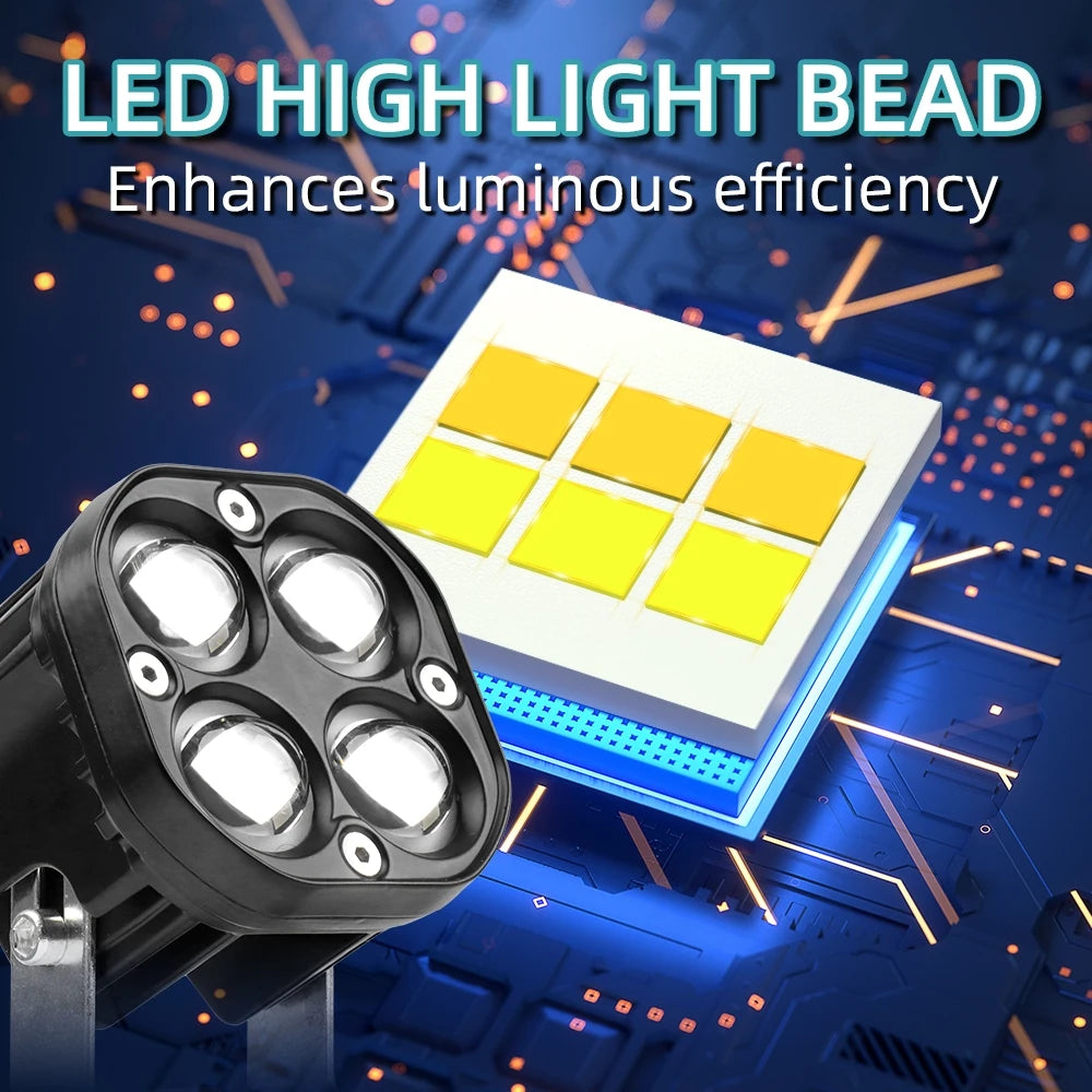 40W 3 Inch Square Universal LED Work Light Bar Fog Lights for Motorcycle and Off-Road Use IP68 Waterproof
