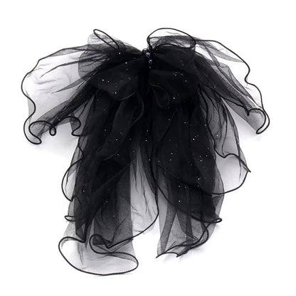 Elegant Pearl Mesh Bow Hair Clips for Women Bridal Wedding Accessories