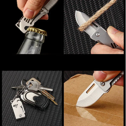 Mini Outdoor Folding Steel Knife - Portable & Sharp Cutting Tool for Camping & Survival WHITE