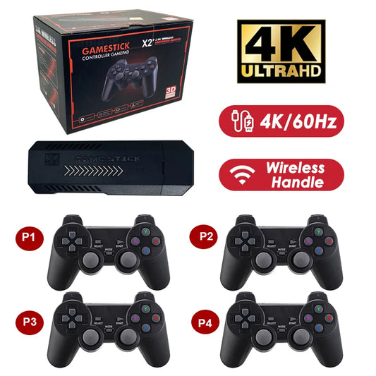 GD10 Plus 4K Retro Portable Game Console With 2.4G Dual Controllers HD Output Supporting PS1 N64 3D Gaming