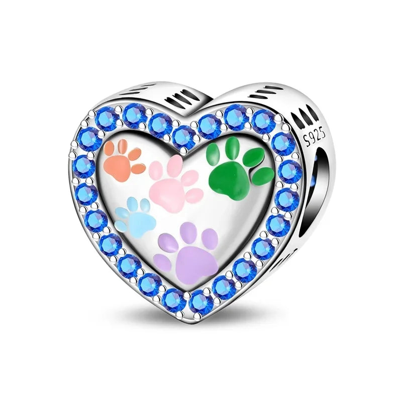 Original 925 Sterling Silver Cat Claw Charms with Zircon Accents Money Attract Earrings and DIY Necklace Bracelet Beads Gift Jewelry