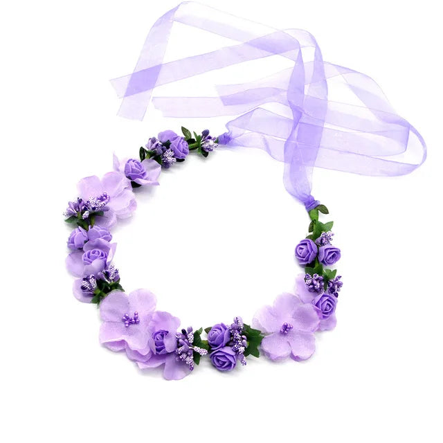Elegant Bohemian Pearl Floral Headband for Romantic Beach Weddings