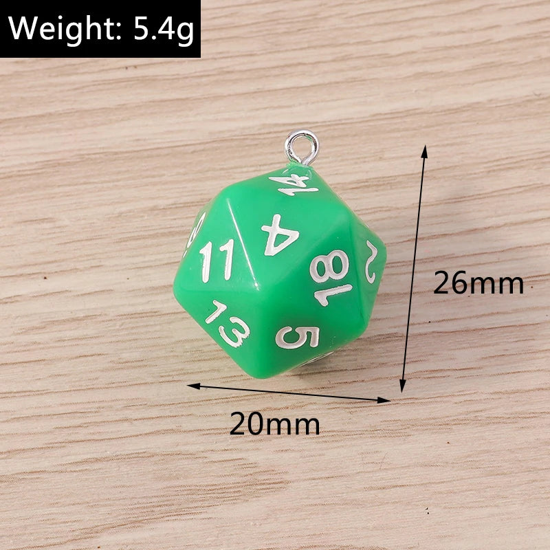 Vibrant 3D Dice Charms Set for DIY Jewelry Making and Creative Accessories