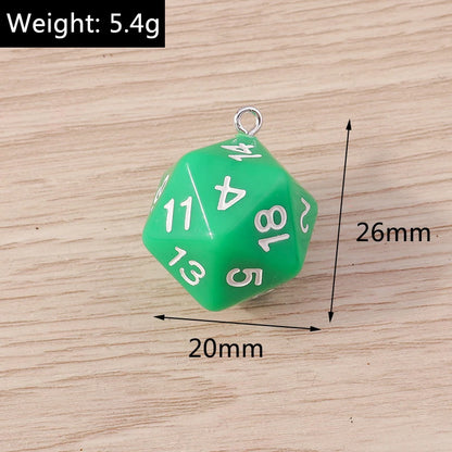 Vibrant 3D Dice Charms Set for DIY Jewelry Making and Creative Accessories