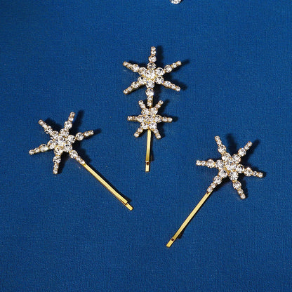 Elegant Bridal Rhinestone Hairpins For Women With Cubic Zirconia Gems