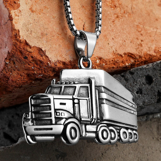 Stainless Steel Punk Biker Pendant Necklace for Men and Women Fashion Jewelry