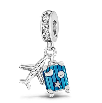 Sterling Silver Astronaut Planet Charms for Bracelets and Earrings KTC077