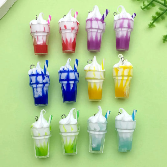 3D Ice Cream Resin Charms Set for DIY Jewelry Crafting