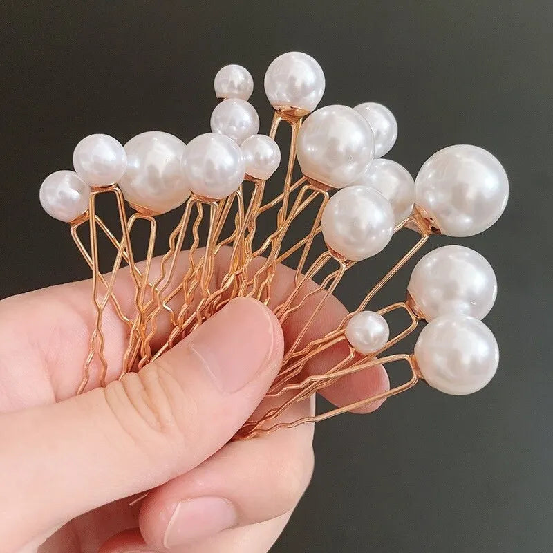 Elegant Gold Pearl Hairpin Set for Hanfu Costume Styling - 18 Piece Silver Gold-Plated Collection