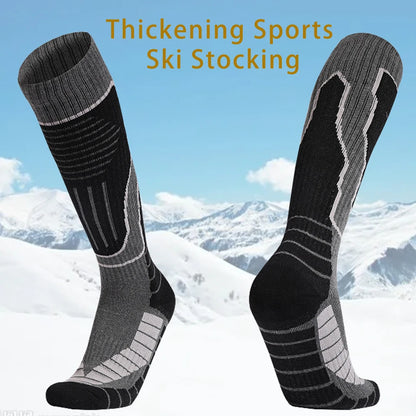 Men Thick Cotton Ski Socks Knee High Thermal Outdoor