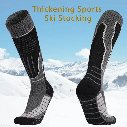 Men Thick Cotton Ski Socks Knee High Thermal Outdoor