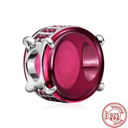 925 Sterling Silver Zodiac Pendant with Colorful Zircon for Charm Bracelets N455 3mm-4mm