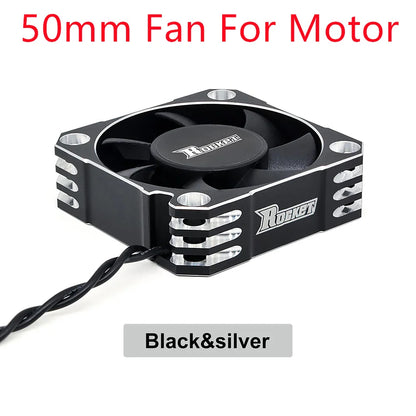Rocket RC Fan 25mm 30mm 35mm 40mm 50mm Cooling Fan for RC Car 50mmSilver for motor