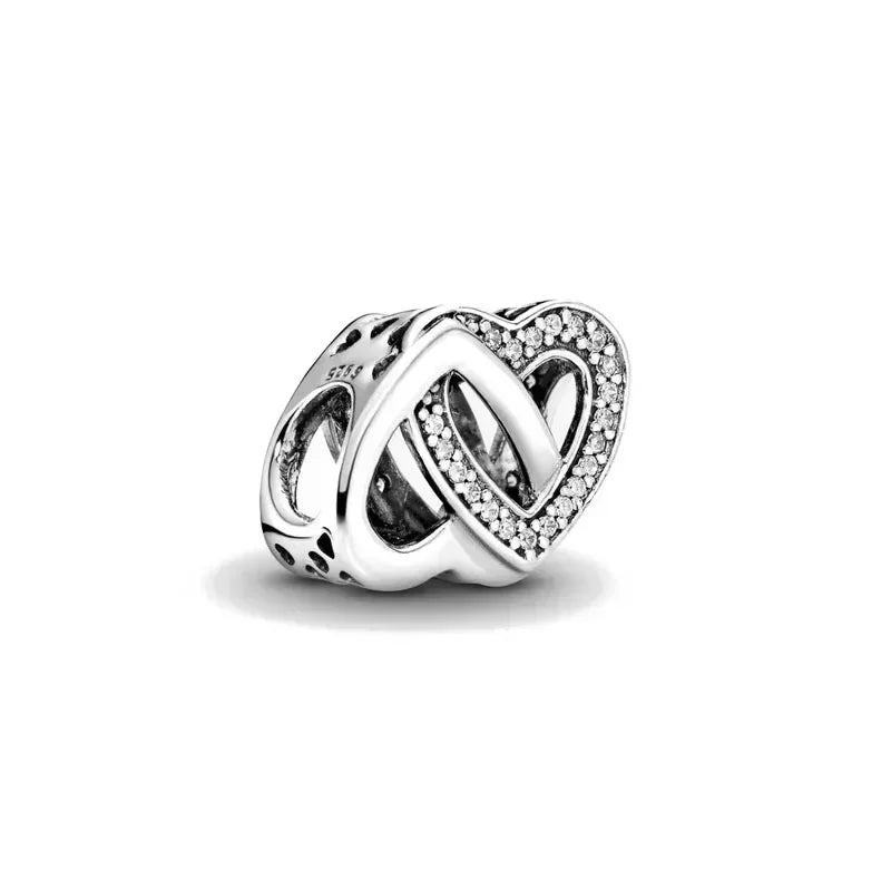 925 Sterling Silver Blue Moon Butterfly Heart Zircon Beads Charms for DIY Necklace and Bracelet Jewelry Gifts for Women
