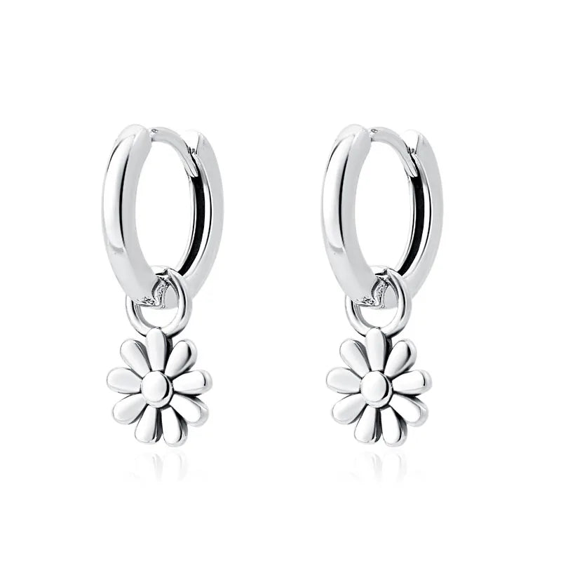 European 925 Silver Blue Snowflake Moon And Heart Zircon Stud Earrings For Women Holiday Exquisite Charm Jewelry