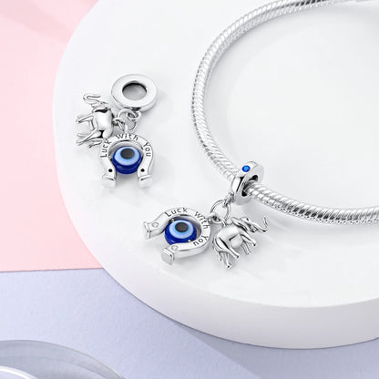 CharmBeads 925 Silver Blue Series DIY Bracelet Charms Top Rated Fashion Pendants