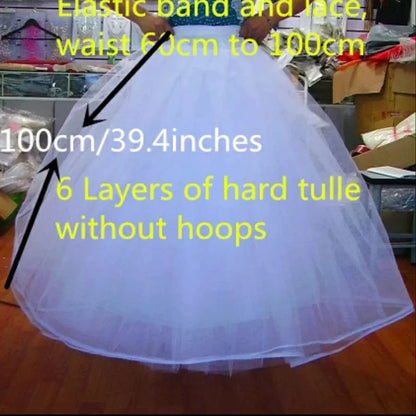Elegant Tulle Layered Petticoat Bridal Underskirt for A-Line Wedding Dresses