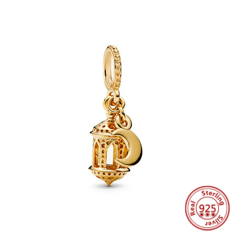 925 Sterling Silver Zodiac Pendant with Colorful Zircon for Charm Bracelets N023 3mm-4mm