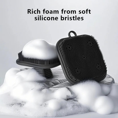Travel-Friendly 2-in-1 Silicone Brush for Face & Beard Care - Top-Rated Exfoliator