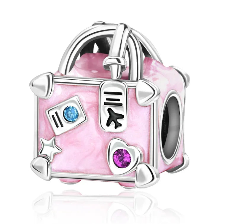Original 925 Sterling Silver Magic Cube Charm Bead Pendant with Zircon for Bracelet and Necklace Jewelry