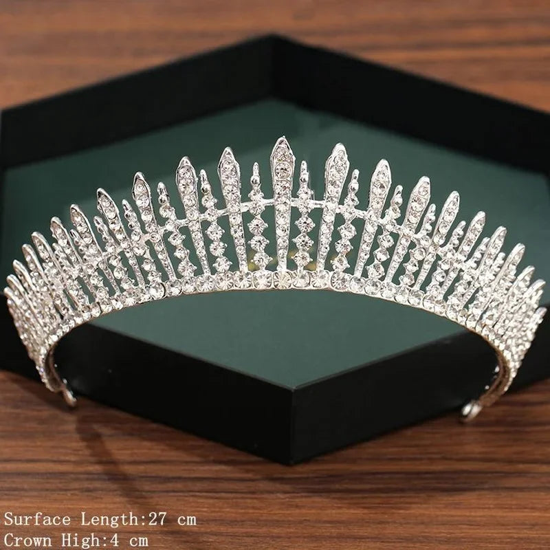 Silver Crown Tiara Hair Accessories for Brides - Top-Rated Crystal Rhinestone Diadem Silver 10