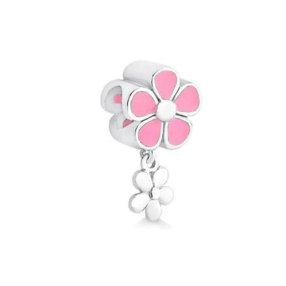 925 Sterling Silver Charm Beads for Women Bracelet - Four-Leaf Clover and Sunflower Design A1331diao