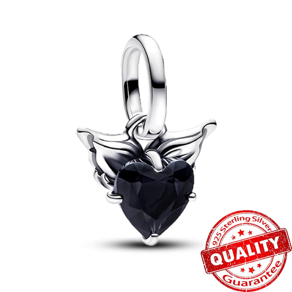 Elegant 925 Sterling Silver Pearl Heart Key Pendant for Bracelets and Necklaces FCC474