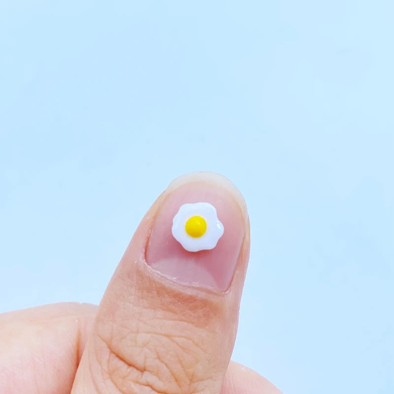 Rhinestone Nail Art Decoration Set 100 Pieces Mini Egg 3D Resin Charms for DIY Manicure