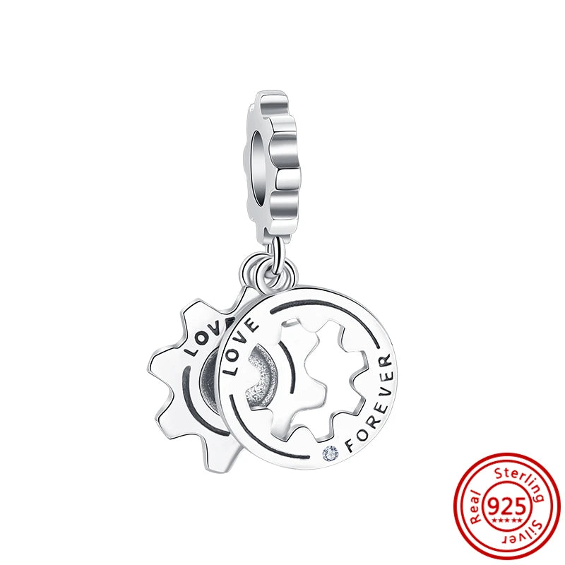 Fit Pantaro 925 Sterling Silver Bracelet with Snowflake Moon Sun Charms and Sparkling Beads N671