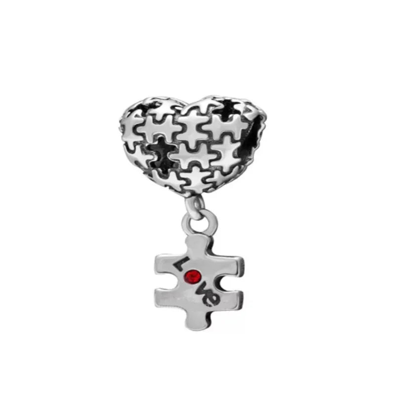 Sunflower Evil Eye Charm 925 Silver Plated Bead for DIY Bracelets Women's Jewelry B2611