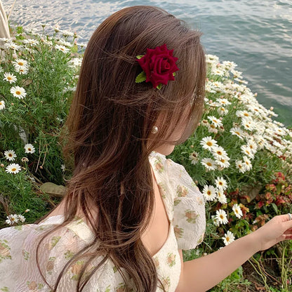 Elegant Rose Flower U-Shaped Hairpins for Wedding Brides and Women